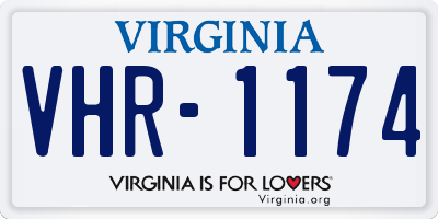 VA license plate VHR1174