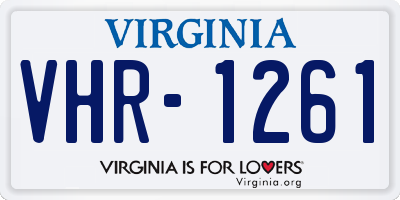 VA license plate VHR1261