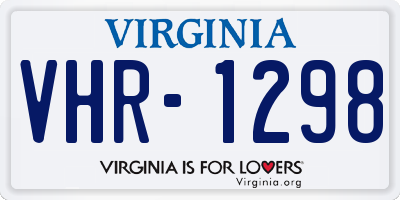 VA license plate VHR1298