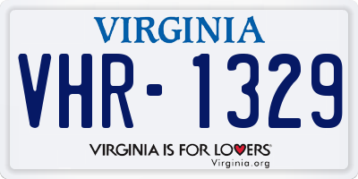 VA license plate VHR1329