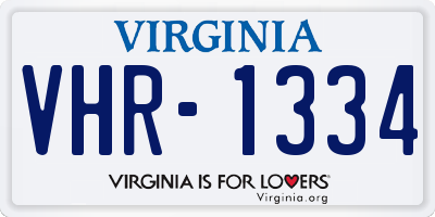 VA license plate VHR1334