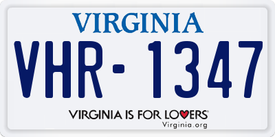 VA license plate VHR1347