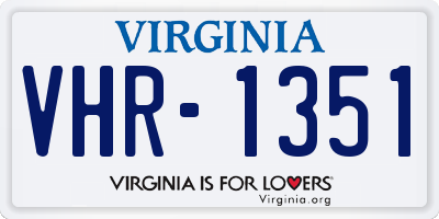 VA license plate VHR1351