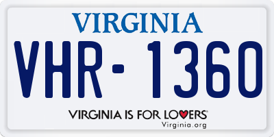 VA license plate VHR1360