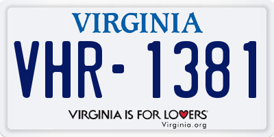 VA license plate VHR1381