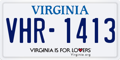 VA license plate VHR1413