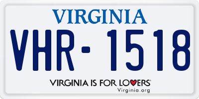 VA license plate VHR1518