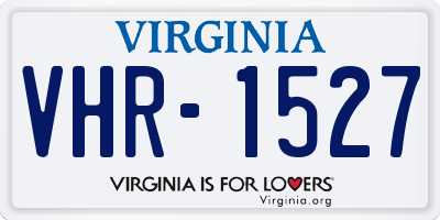 VA license plate VHR1527