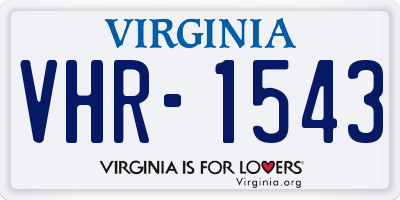 VA license plate VHR1543