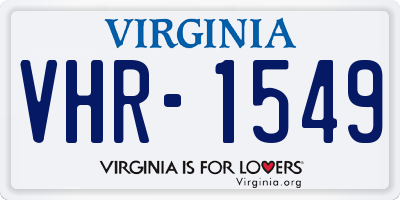 VA license plate VHR1549
