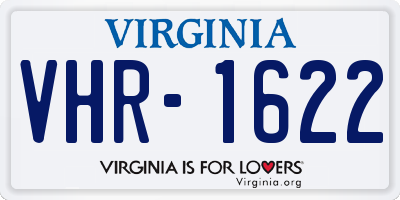VA license plate VHR1622