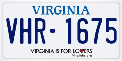 VA license plate VHR1675