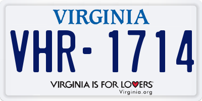 VA license plate VHR1714
