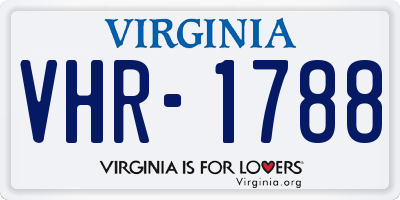 VA license plate VHR1788