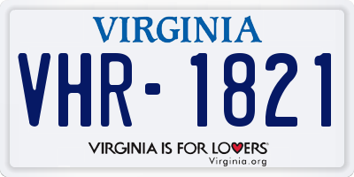 VA license plate VHR1821