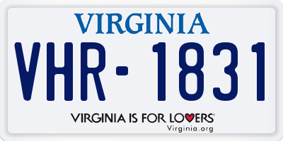 VA license plate VHR1831
