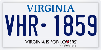 VA license plate VHR1859