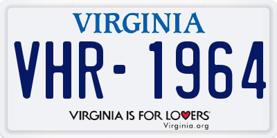 VA license plate VHR1964