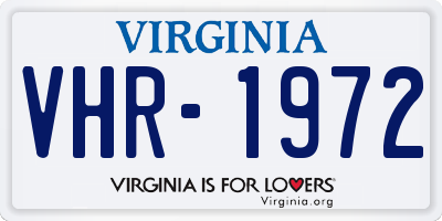 VA license plate VHR1972
