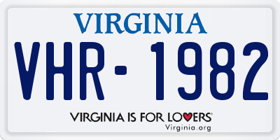 VA license plate VHR1982