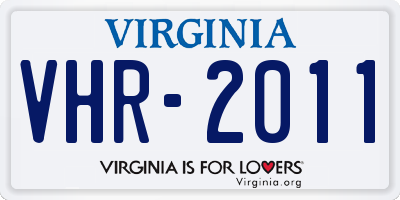 VA license plate VHR2011