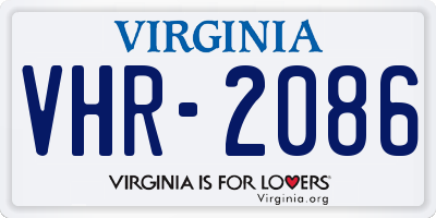 VA license plate VHR2086