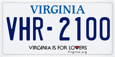 VA license plate VHR2100