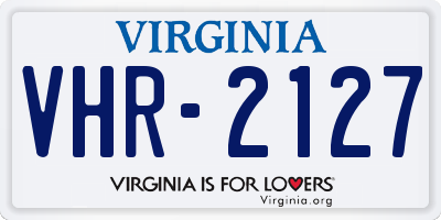VA license plate VHR2127