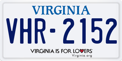 VA license plate VHR2152