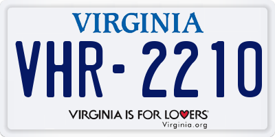 VA license plate VHR2210