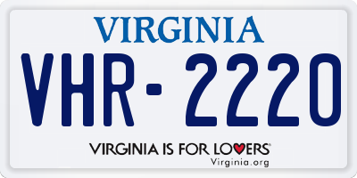 VA license plate VHR2220