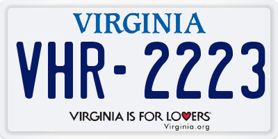VA license plate VHR2223