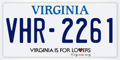 VA license plate VHR2261