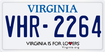VA license plate VHR2264