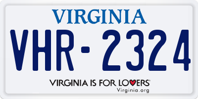 VA license plate VHR2324