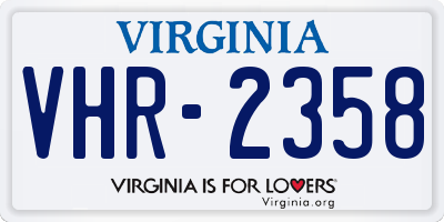 VA license plate VHR2358