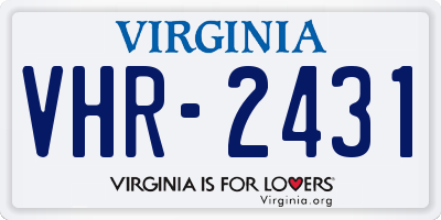 VA license plate VHR2431