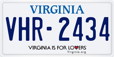 VA license plate VHR2434
