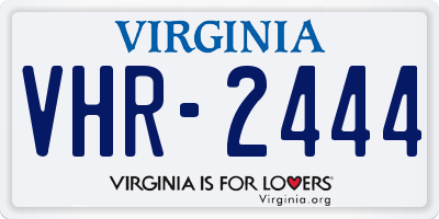 VA license plate VHR2444