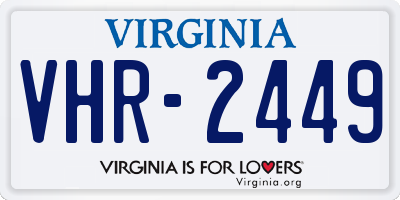 VA license plate VHR2449