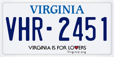 VA license plate VHR2451