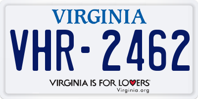 VA license plate VHR2462