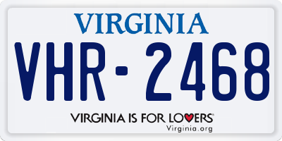 VA license plate VHR2468