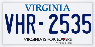 VA license plate VHR2535
