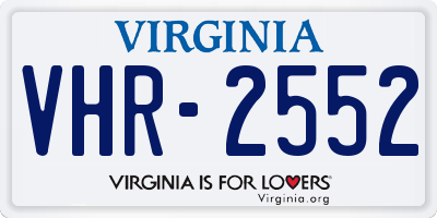 VA license plate VHR2552