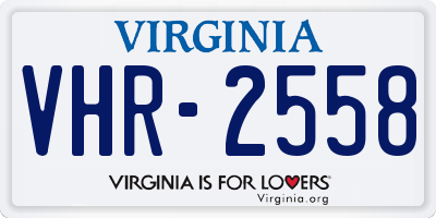 VA license plate VHR2558