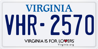 VA license plate VHR2570