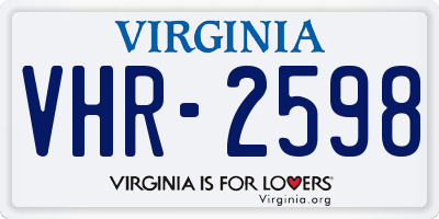 VA license plate VHR2598