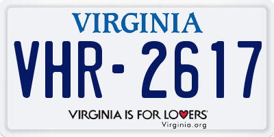 VA license plate VHR2617