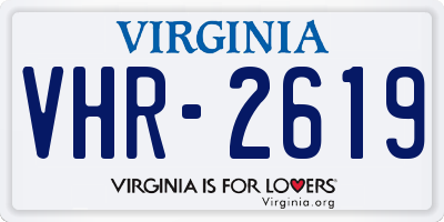 VA license plate VHR2619